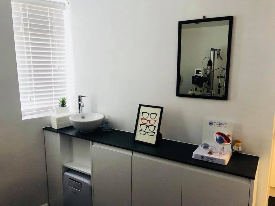 Eye examination equipment in the consulting room at Actons Opticians in Worcester